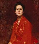 William Merrit Chase Study of a Girl in Japanese Dress Germany oil painting artist